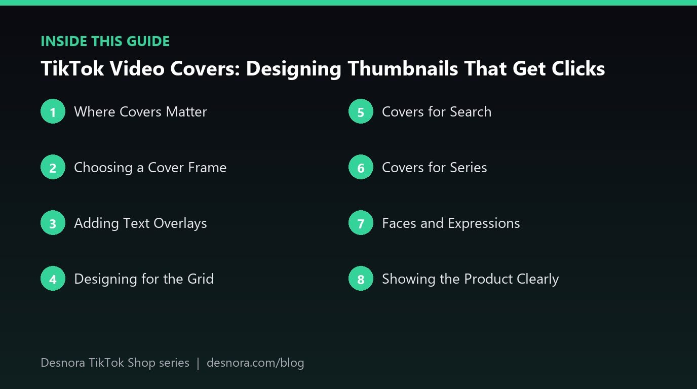 Overview of the main sections covered in TikTok Video Covers: Designing Thumbnails That Get Clicks